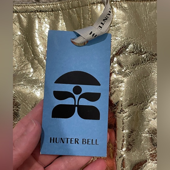HUNTER BELL Gold Faux Leather Mini Skirt - Picture 4 of 9